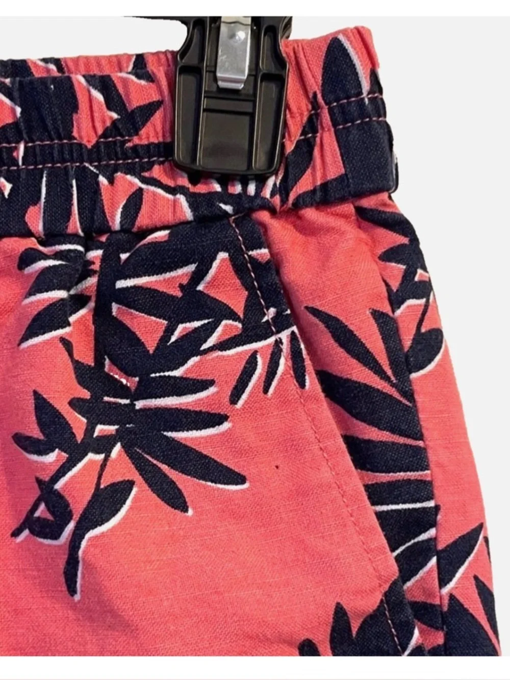 J.Crew Linen Cotton Palm Print Shorts 00 Tropical Beach Resort Pull On